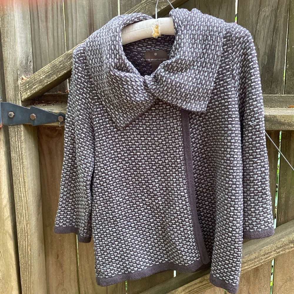 Fenn Wright Mason grey basket weave cardigan